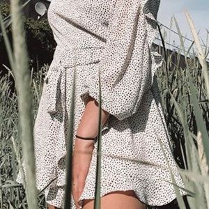 Spotted Long Sleeve Romper | Dynamite